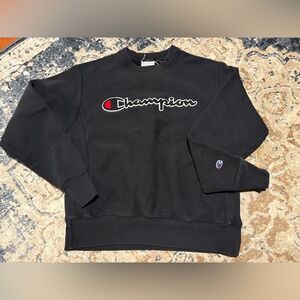 Champion Reverse Weave Sweatshirt Men's Medium Grey Pullover Spell Out Script